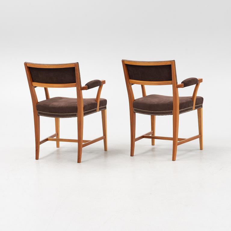 Josef Frank, a pair of model 695 armchairs, Firma Svenskt Tenn, Sweden.