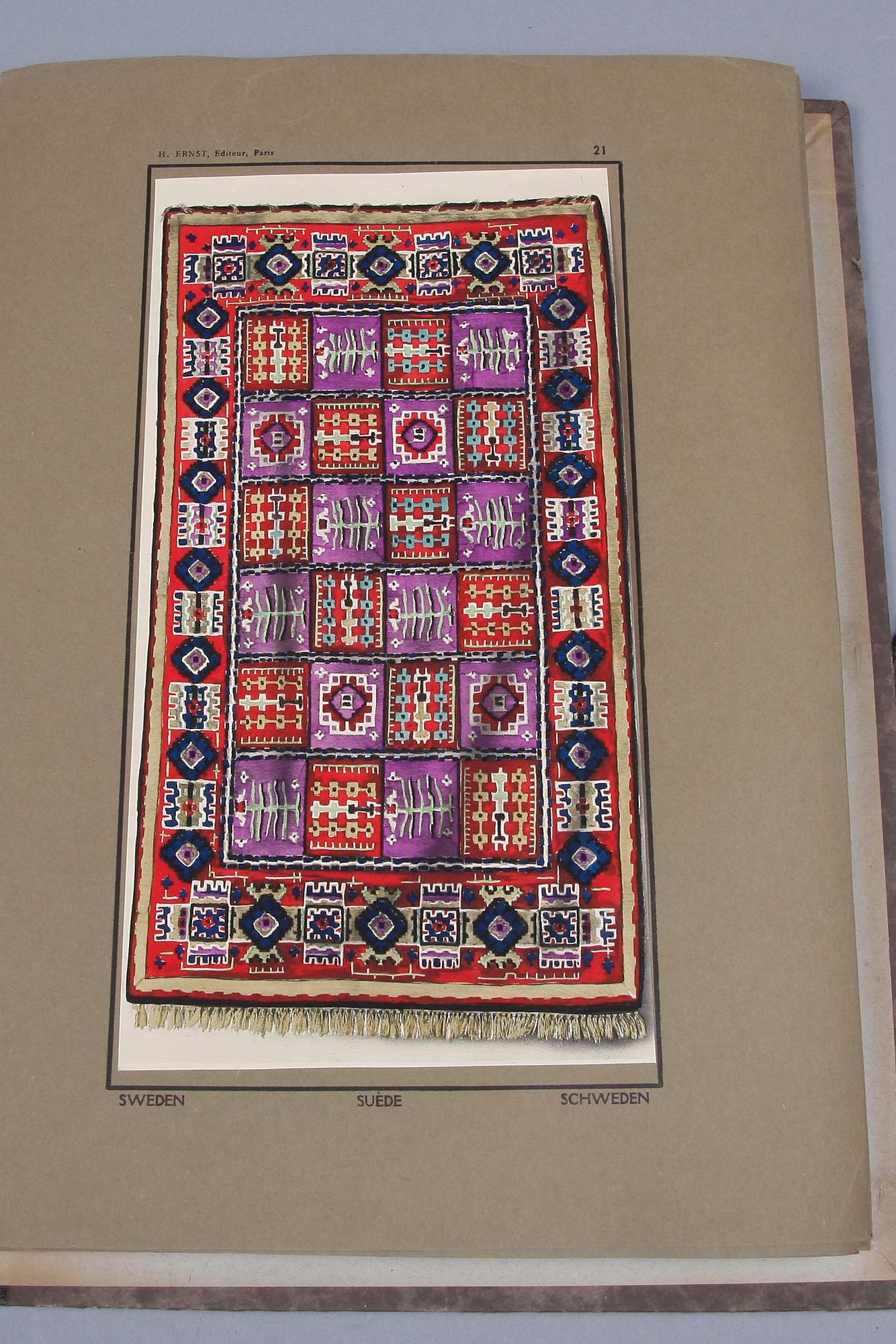 BOKMAPP, "Tapis de Finlande Norvege Suede"av Henri Ernst, Paris 1920-tal.
