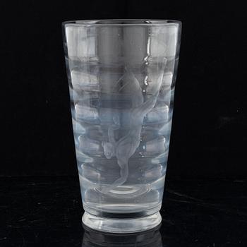 Vicke Lindstrand, a glass vase, 'Pärlfiskare', Orrefors 1936.