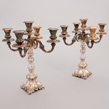 A PAIR OF CANDELABRAS silver, Kultakeskus, Hämeenlinna 1967.