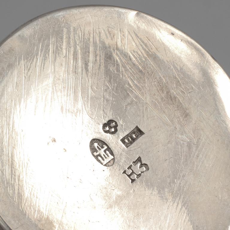 SUPKOPPAR, 4 st, silver, Sverige, 1800-tal, vikt 139 gram.