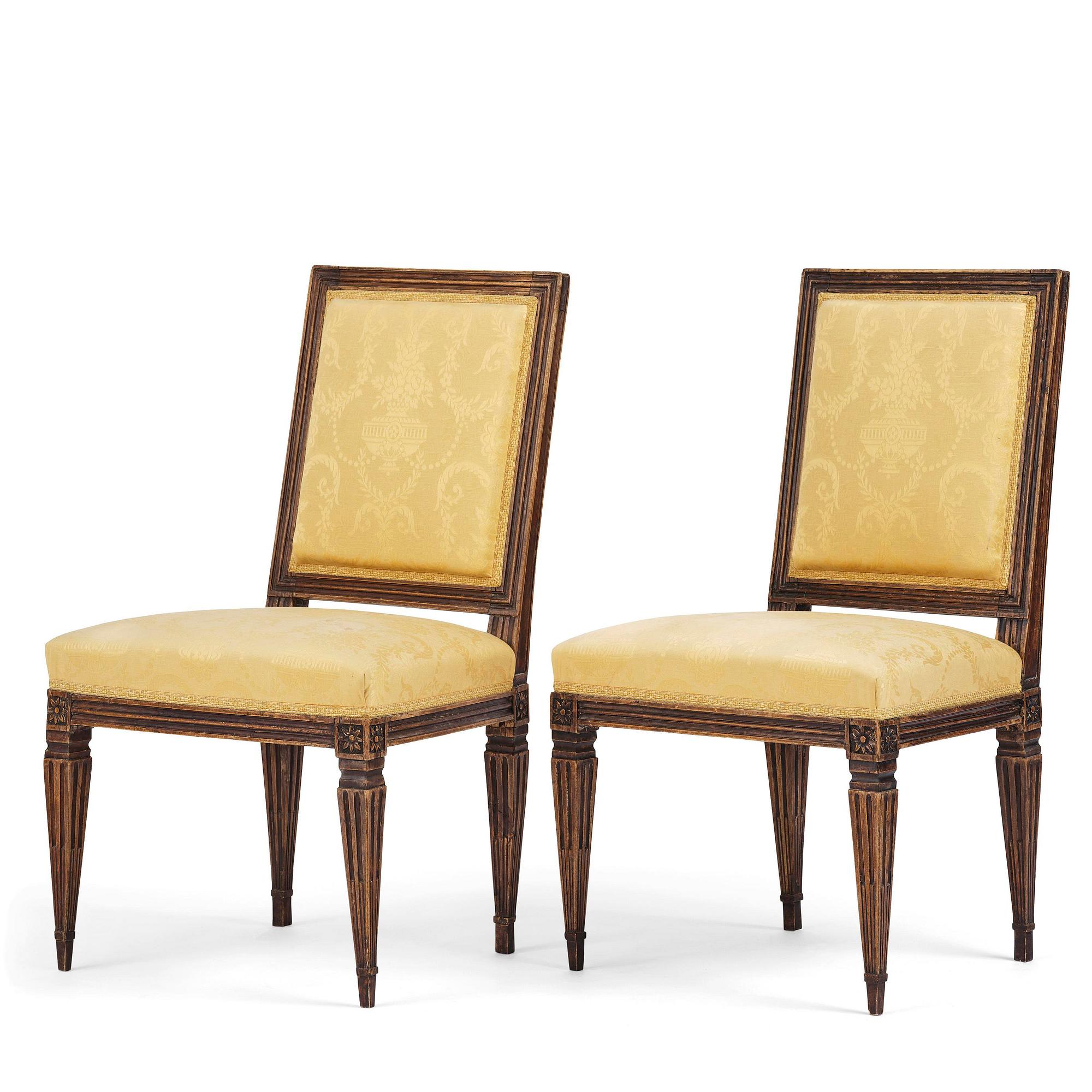 A pair of Gustavian chairs by Melchior Lundberg, (Stockholm 1775-1812).