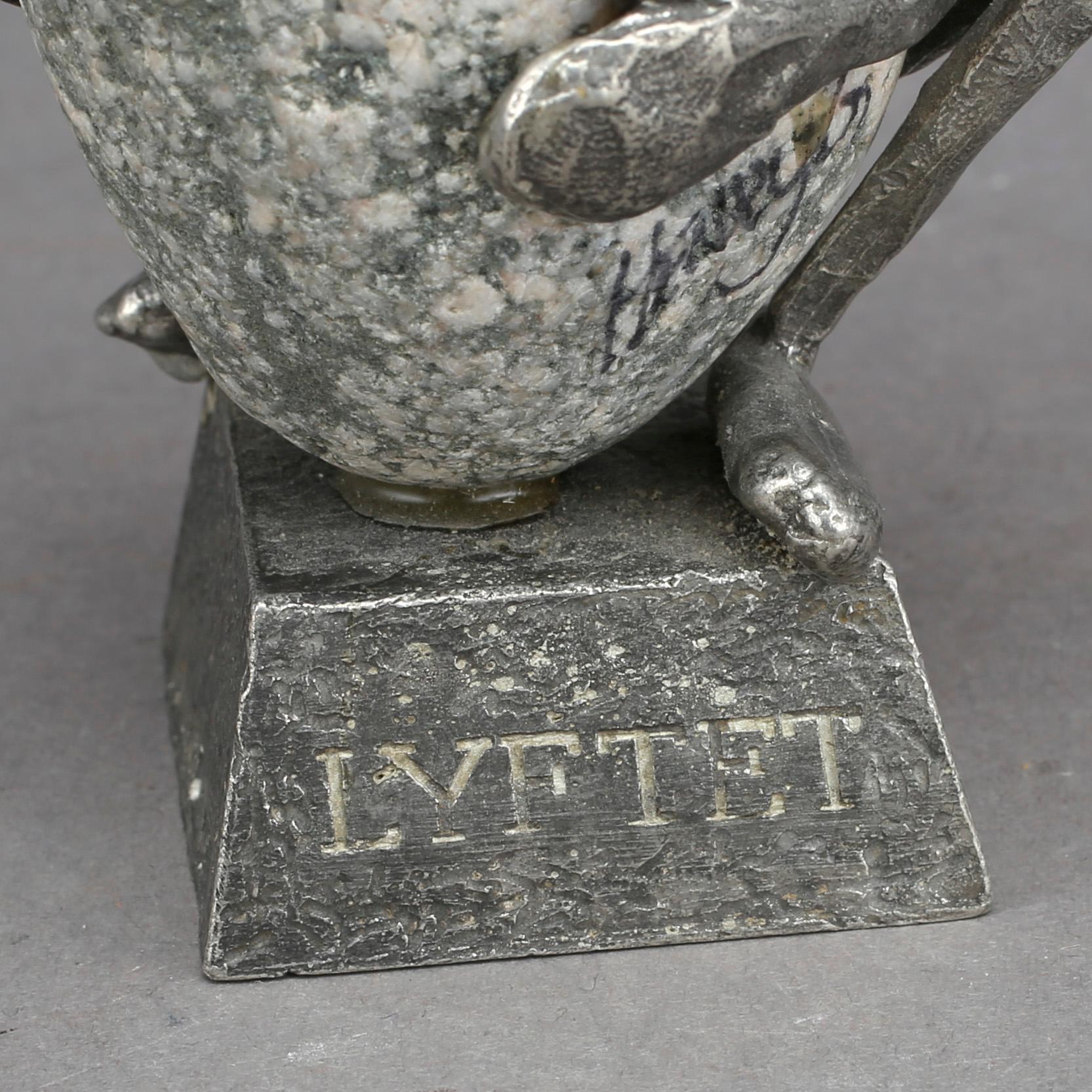 HENRY GUSTAFSSON, skulptur, "Lyftet", tenn och sten, 1980.