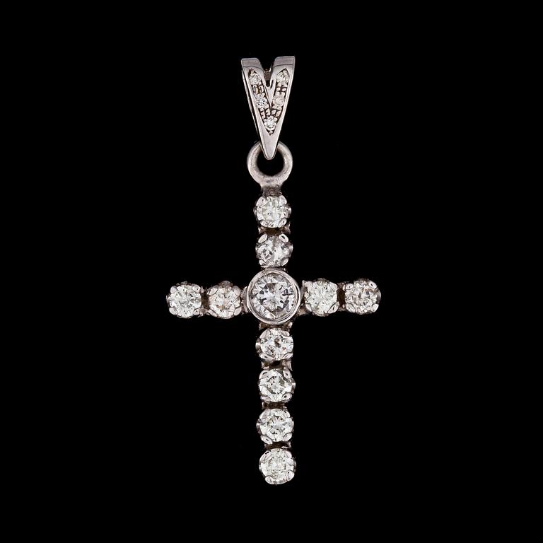 PENDANT, brilliant cut diamonds, tot. app. 1 ct.