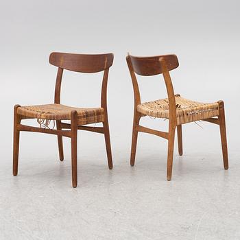 Hans J. Wegner, stolar, 4 st, "Spisestolen/ CH-23", Danmark, 1900-talets andra hälft.