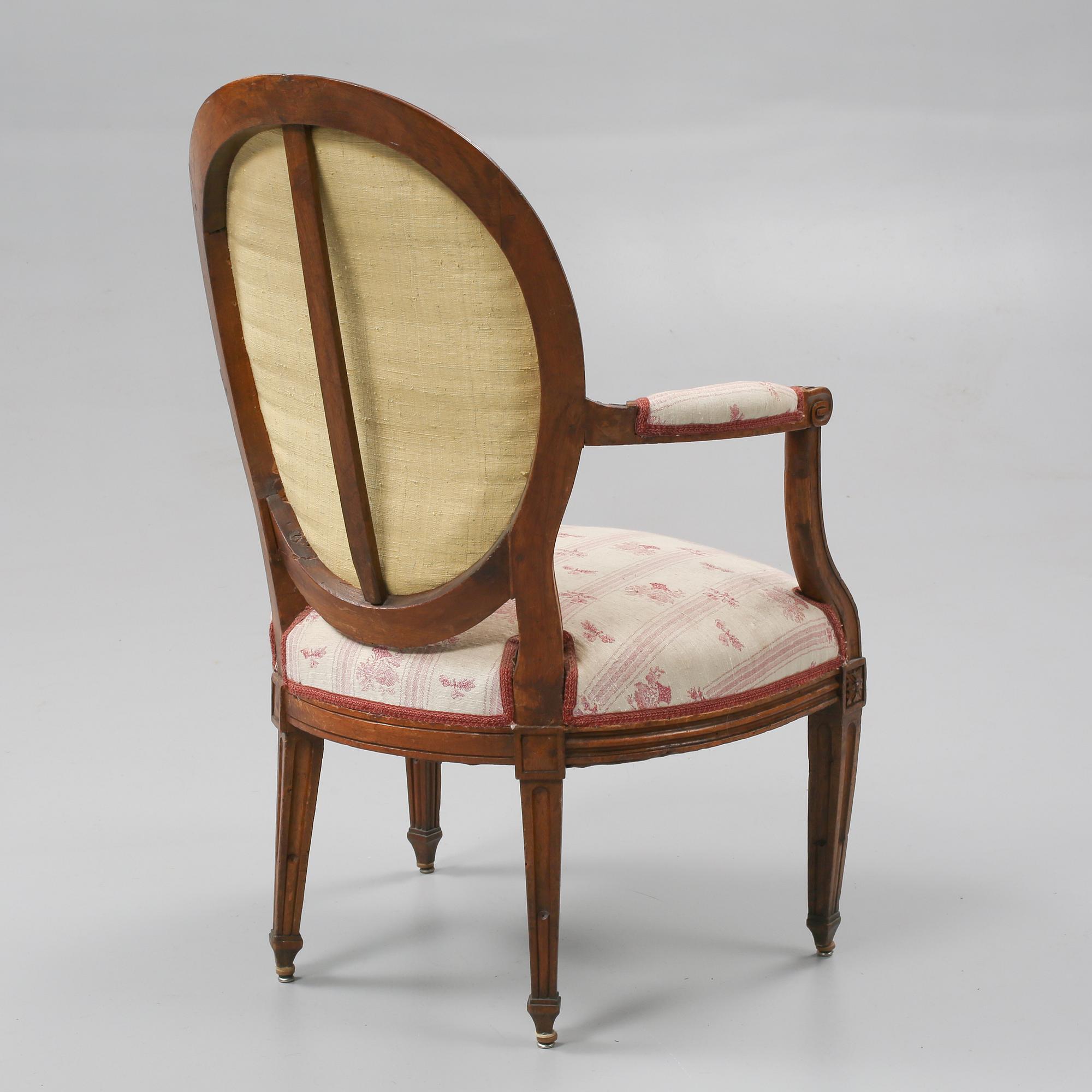 KARMSTOL, Louis XVI-stil, 1700/1800-tal.