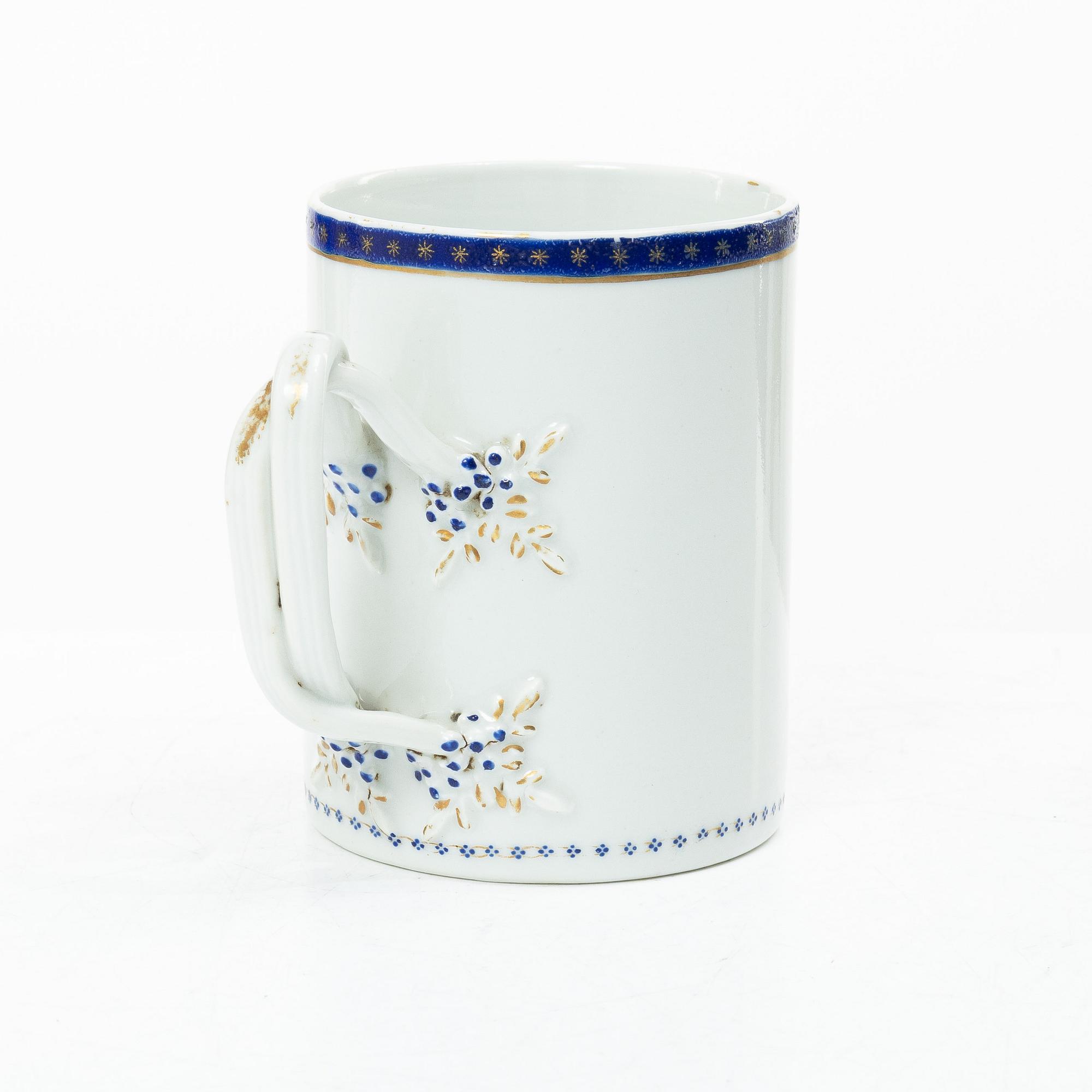 Mugg, porslin, Kina, Qingdynastin, Jiaqing (1796-1820).