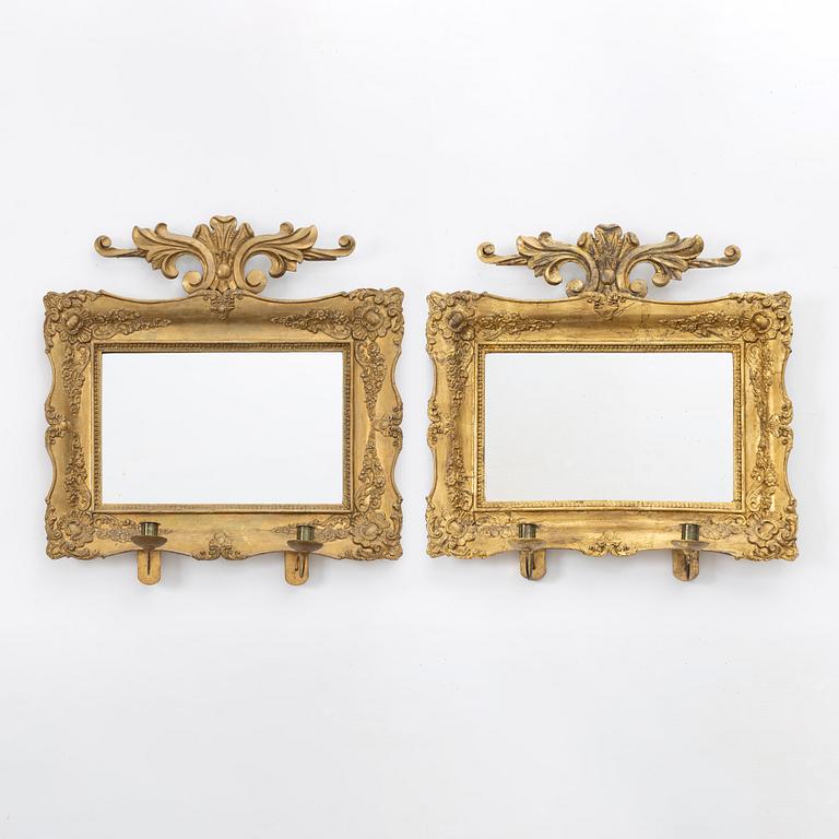 Mirror sconces, a pair, second half of the 19th century.