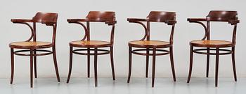 STOLAR, 4 st, Thonetstil, troligen Radomsko, Polen, 1900-talets mitt.