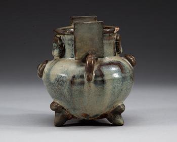 A chün glazed tripod censer, Yuan dynasty (1271-1368).