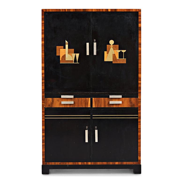 Sten Blomberg, an Art Déco bar cabinet, executed by David Blomberg, Sweden 1930's.