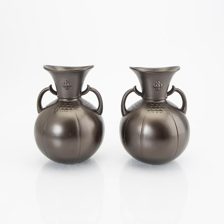 A pair of Just Andersen bronze vases.