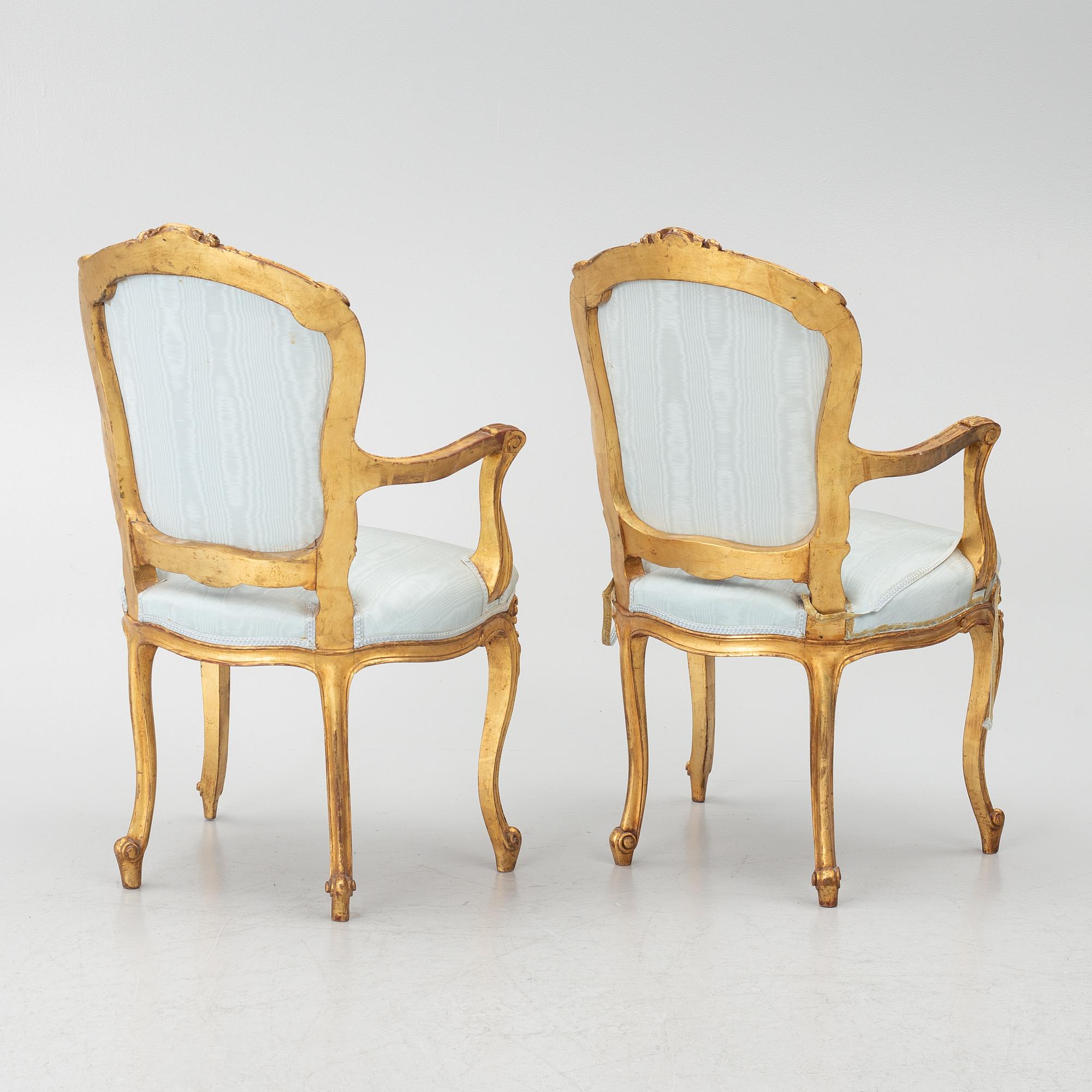 Armchairs, a pair, France, 19th century.