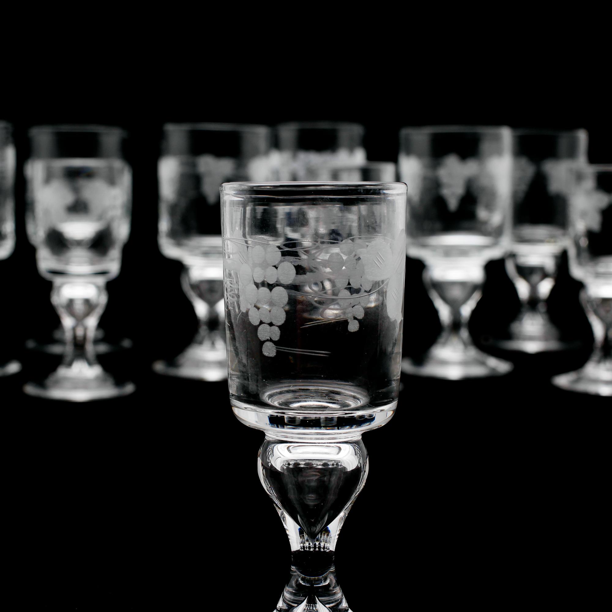 SERVISGLAS, 14 delar, "Swedish old", Reijmyre.