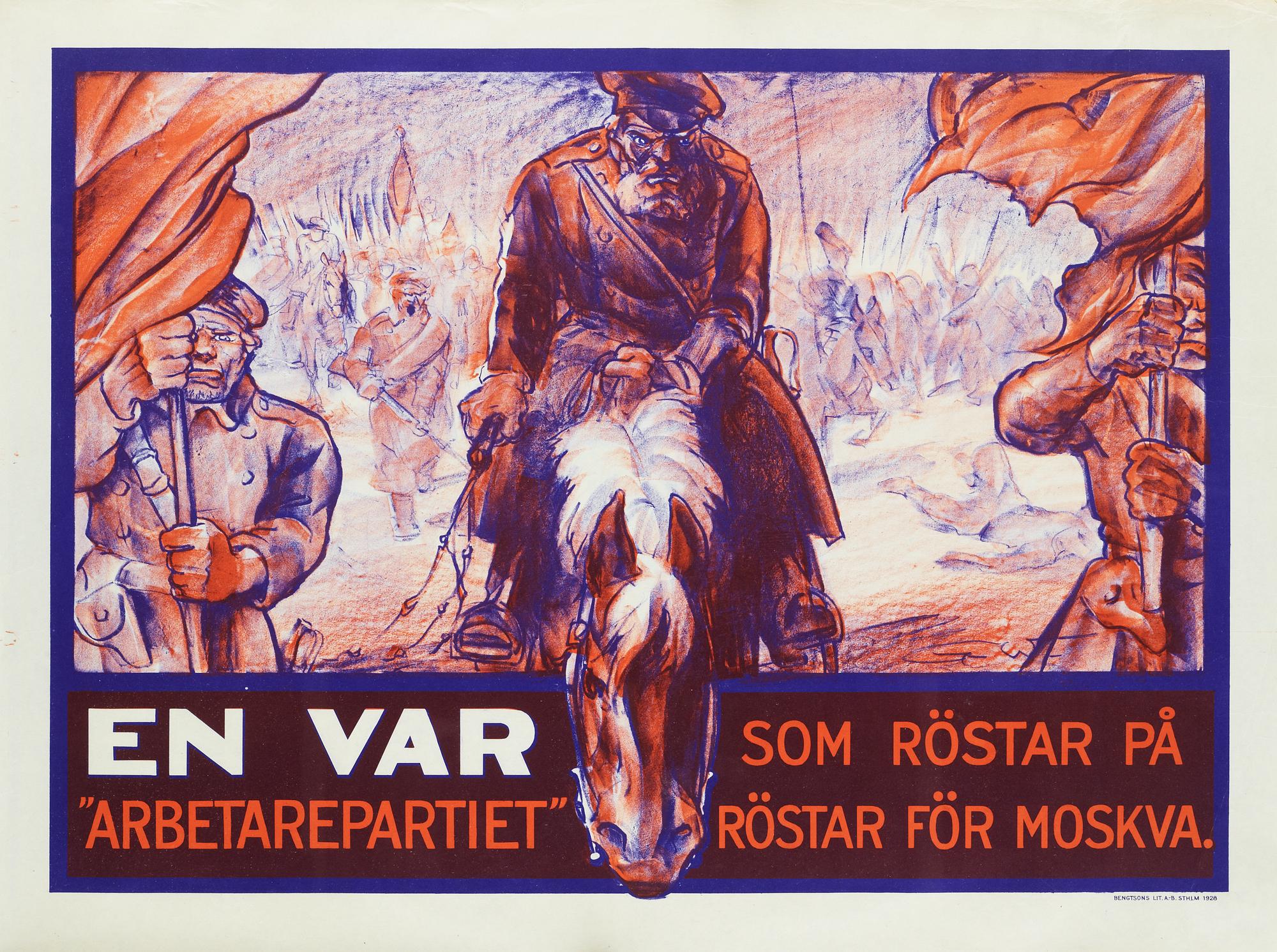 Gunnar Widholm and unknown artist, signature Hj. A., "Kosackvalet".
