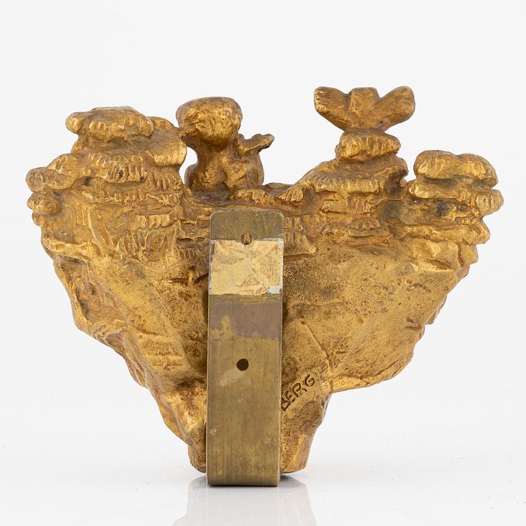 Stig Blomberg, wall sculpture in gilded bronze.