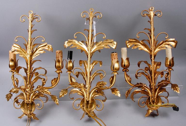 LAMPETTER, 3 st. Metall, 1900-tal.