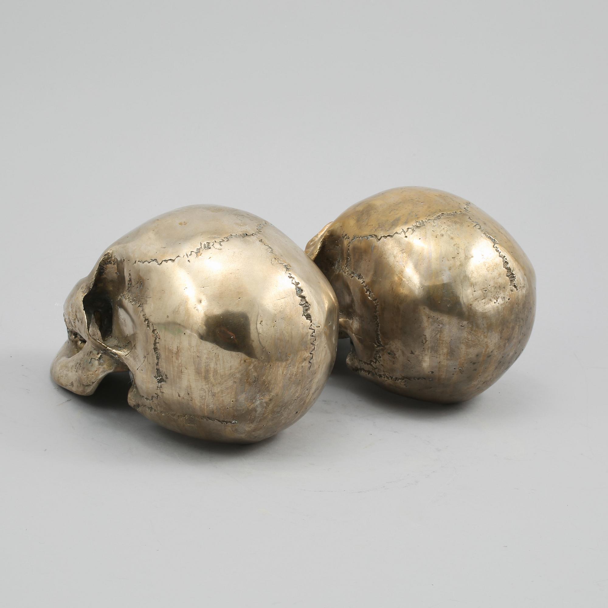OBJEKT, patinerad metall, ett par, 1900-tal.