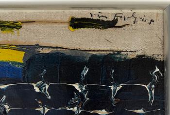 JÖRGEN FOGELQUIST, a signed oil and collage on canvas.