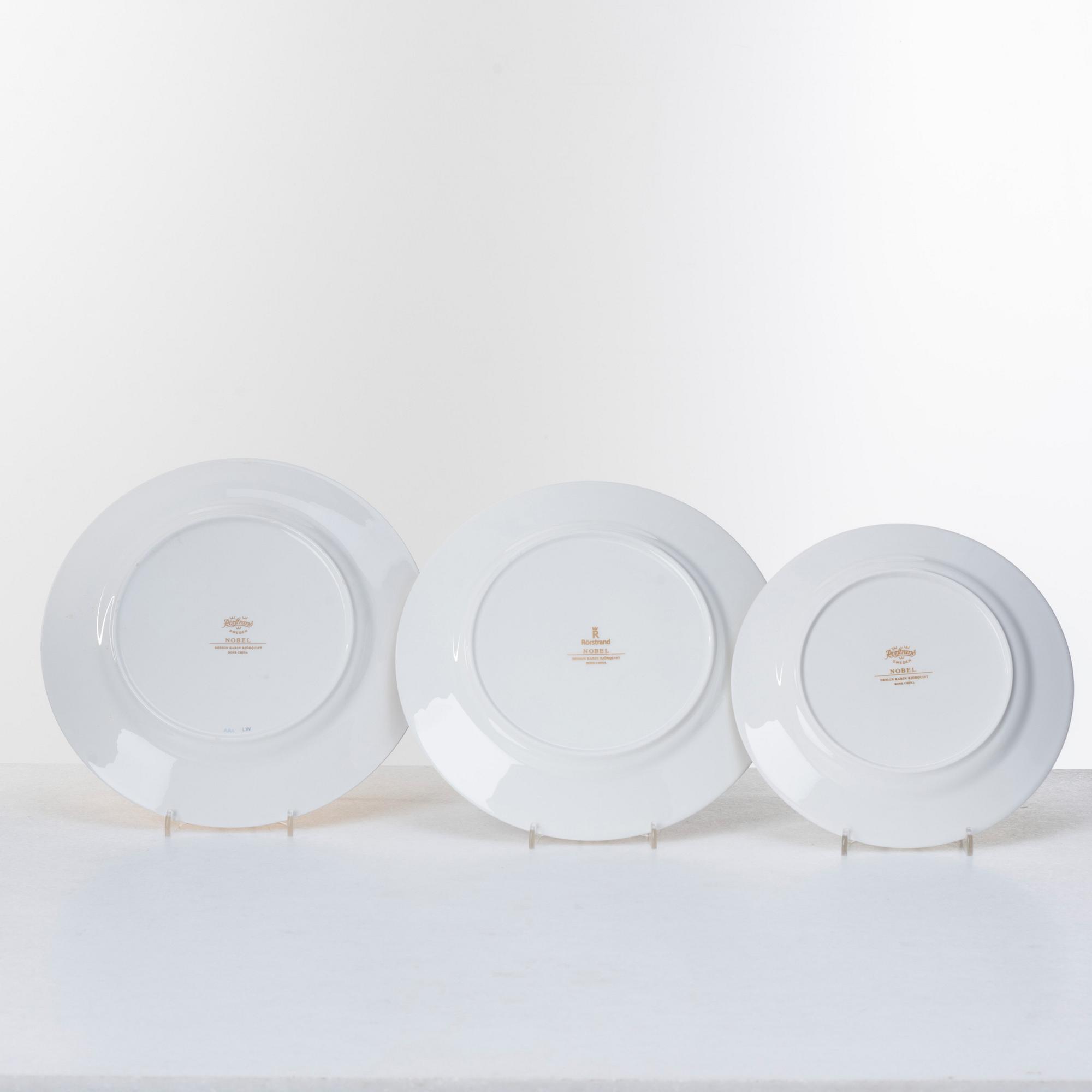 Karin Björquist, a 45 pcs "Nobel" bone china part service, Rörstrand, Sweden, post 1991.