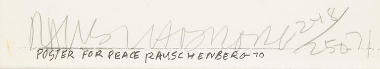 Robert Rauschenberg, "Poster for peace Rauschenberg 70".