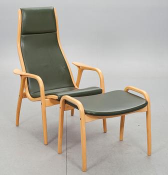 FÅTÖLJ med FOTPALL, "Lamino", Yngve Ekström, Swedese.