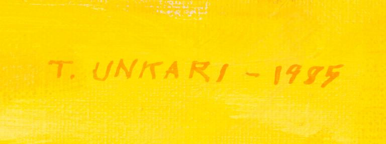 Tarja Unkari, oil on canvas, signed and dated 1985.