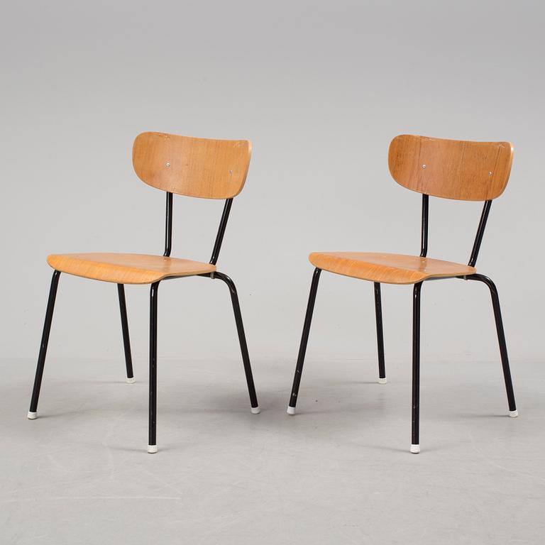 A set of six 20th century chairs.