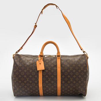 Louis Vuitton, a Monogram Canvas 'Keepall 55 Bandoulière' weekend bag.
