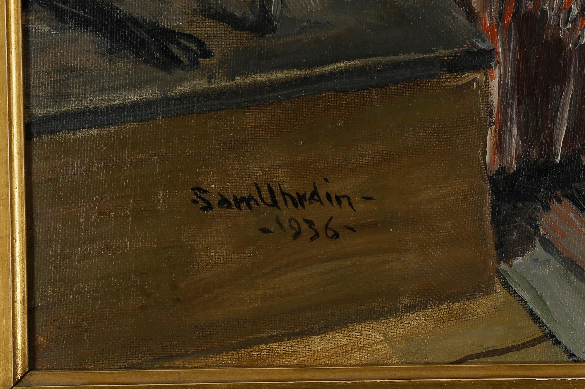 SAM UHRDIN. Oljemålning på duk. Signerad och daterad 1936.