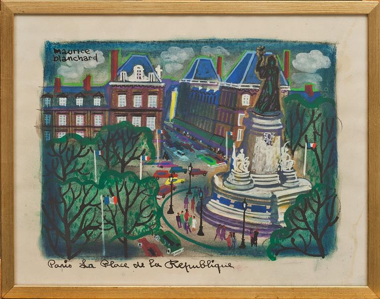MAURICE BLANCHARD, blandteknik, signerad.