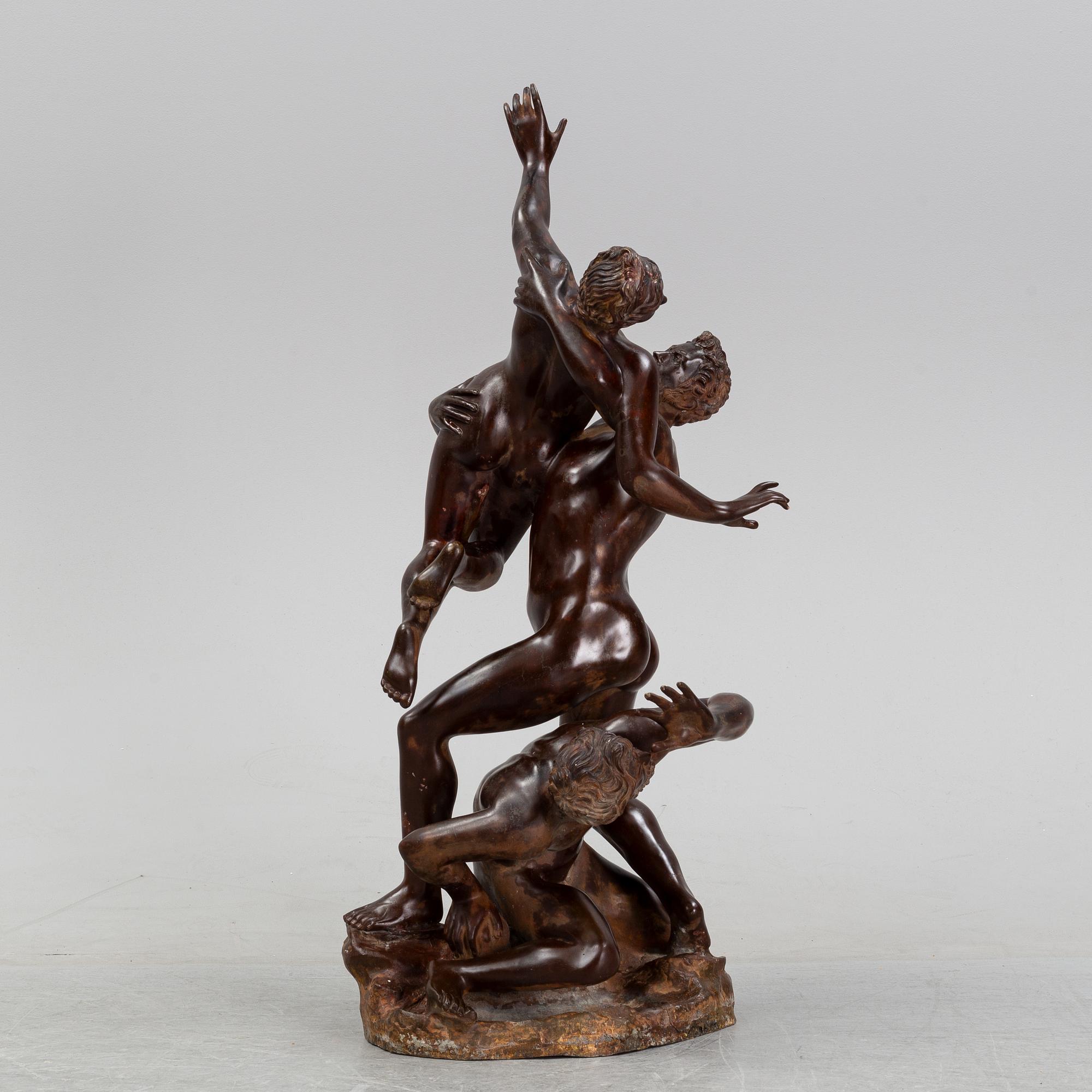 Giovanni Bologna, efter. Skulptur. Brun/röd patinerad brons, höjd 120 cm.