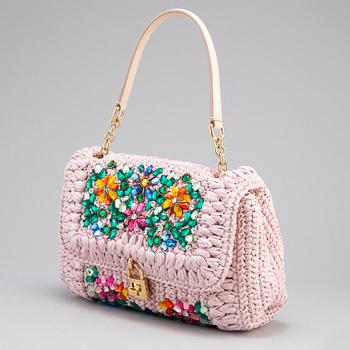 DOLCE & GABBANA, a 'Miss Bonita Satchel' embellished straw bag.