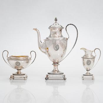 Iisakki Saha, a three-piece silver coffee set, Pori, Finland 1903.