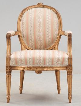 A Gustavian late 18th century armchair.