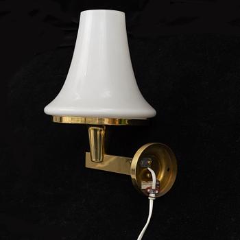 HANS-AGNE JAKOBSSON, a brass ceiling light and wall light from Markaryd, 1960's.