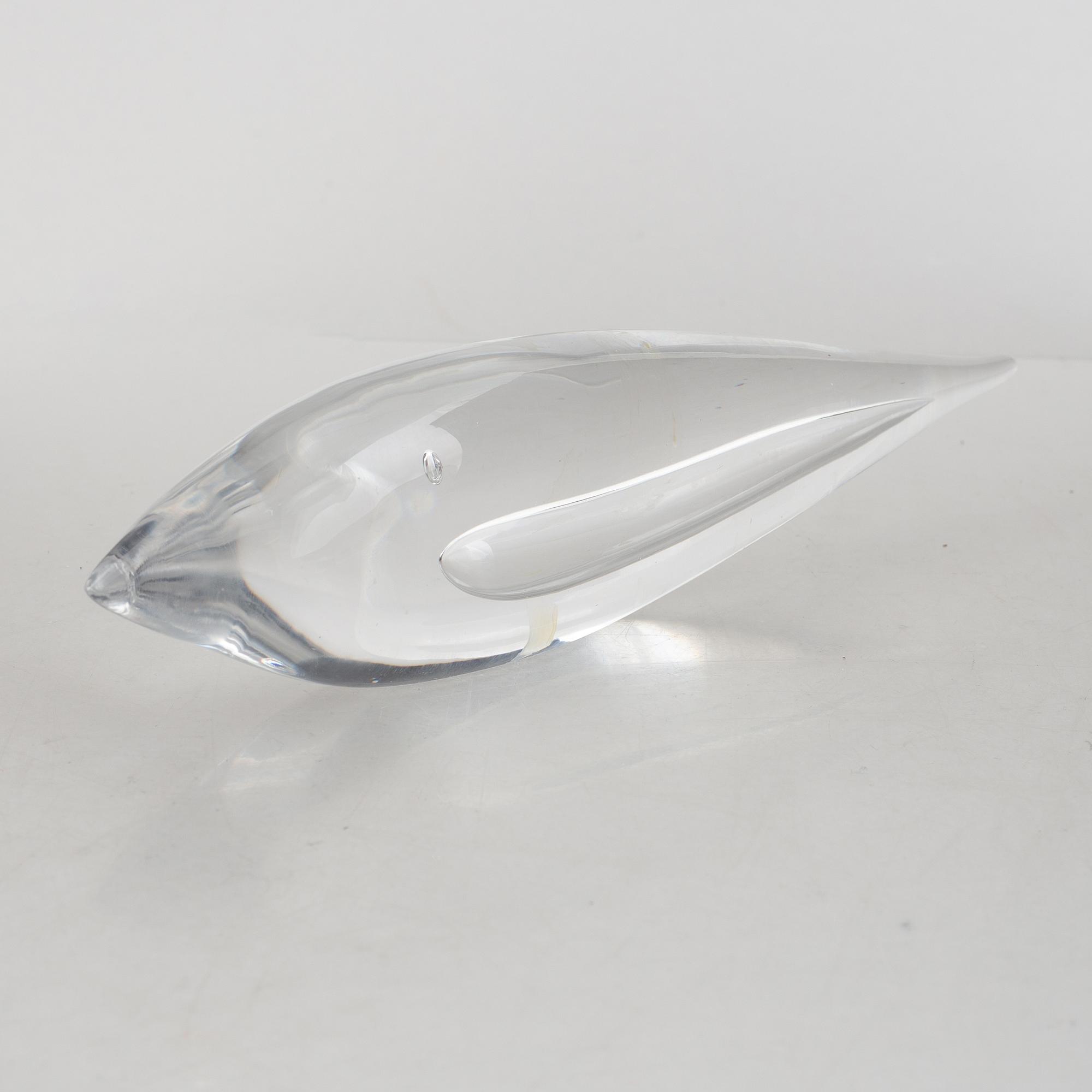 Vaser, 2 st och figurin, glas, bl.a. Vicke Lindstrand, Kosta.