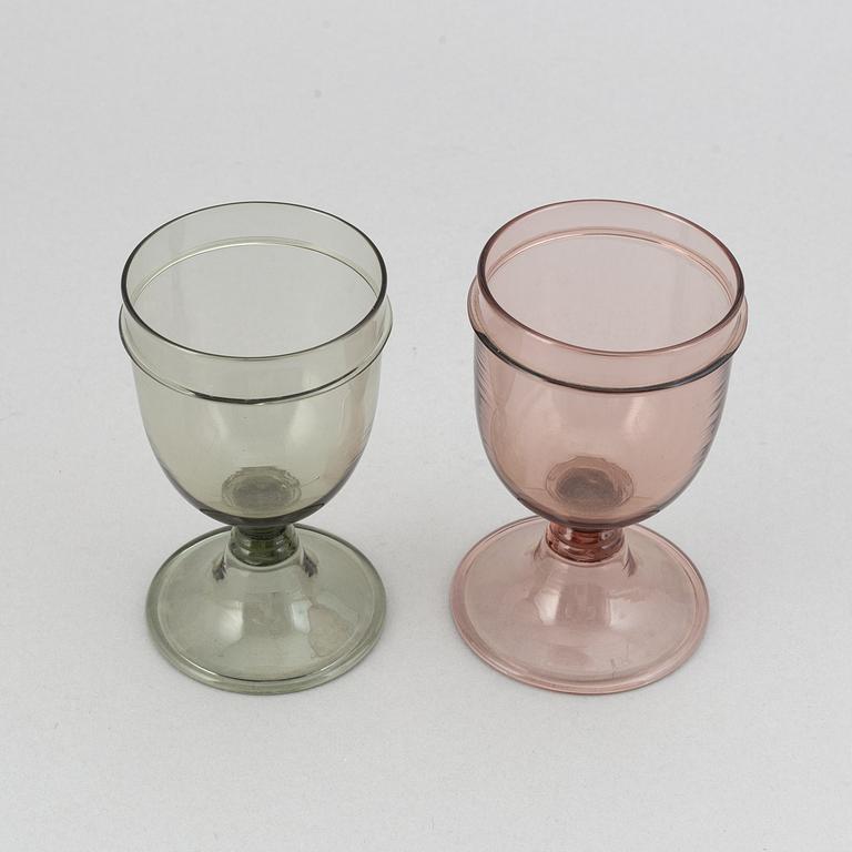 A pair of wine glasses, Venini, Murano, Italy.