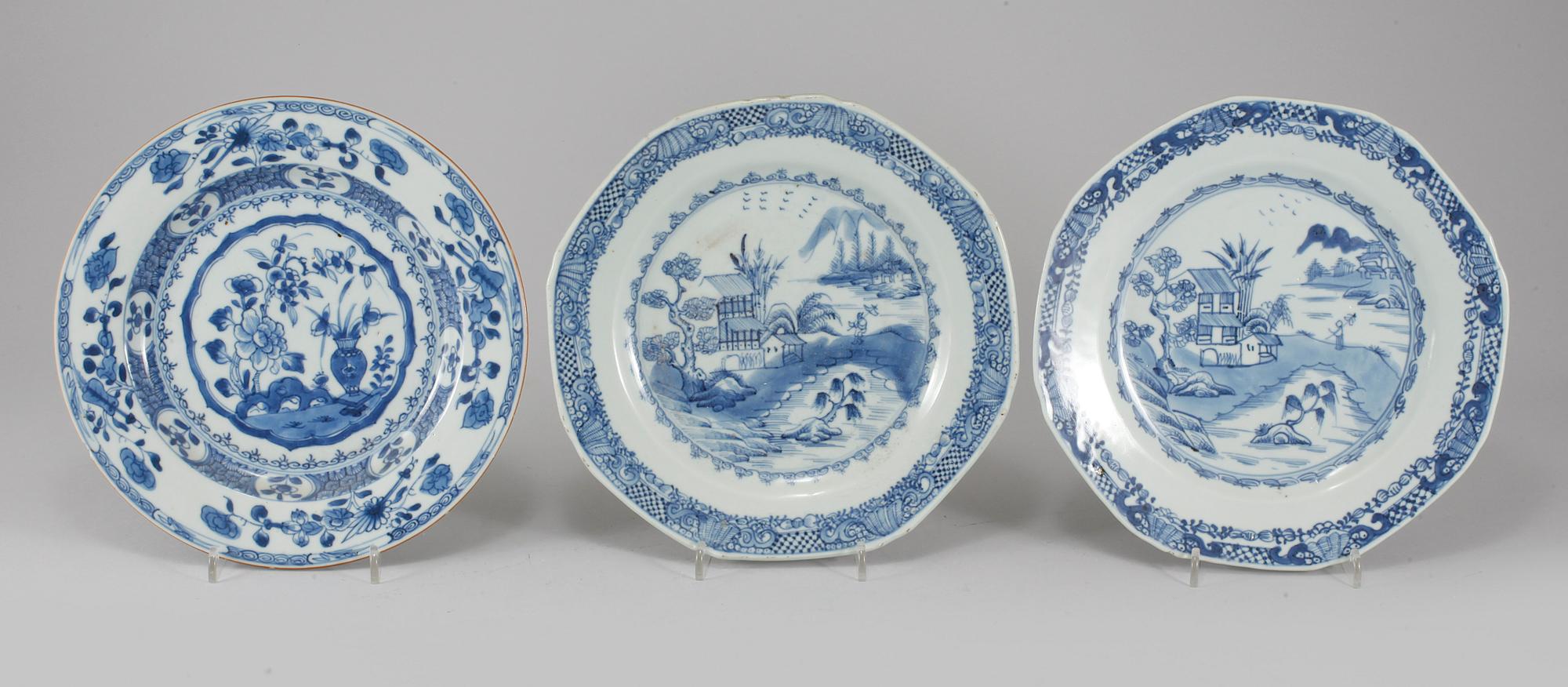TALLRIKAR, 6 st, porslin, Kina, 1700-tal.