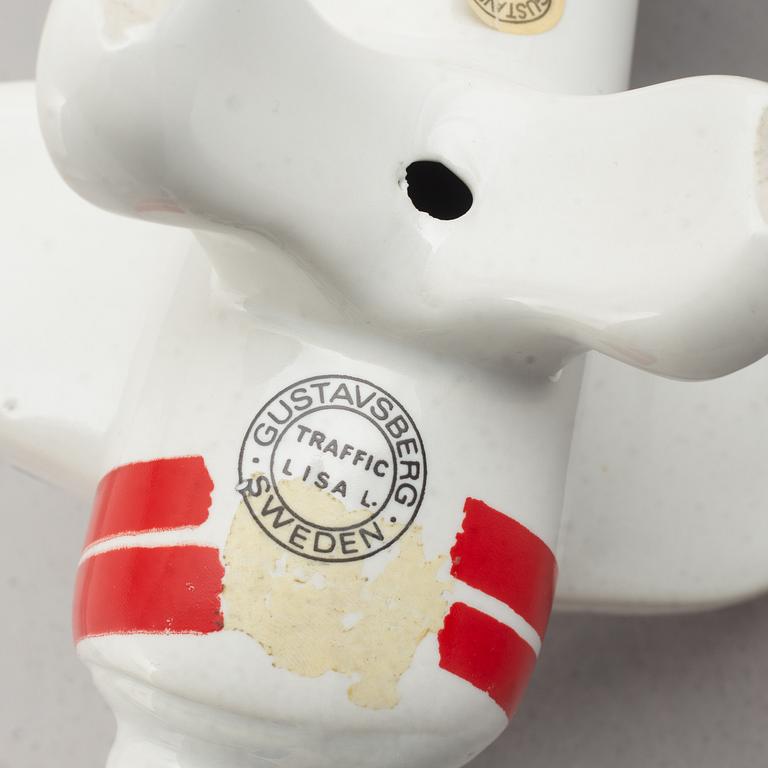 Lisa Larson, a stoneware figurine, airplane from the series "traffic", Gustavsberg, Sweden, 1971-73.