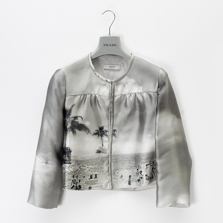 Prada, a silk-mix jacket and top, size 38.