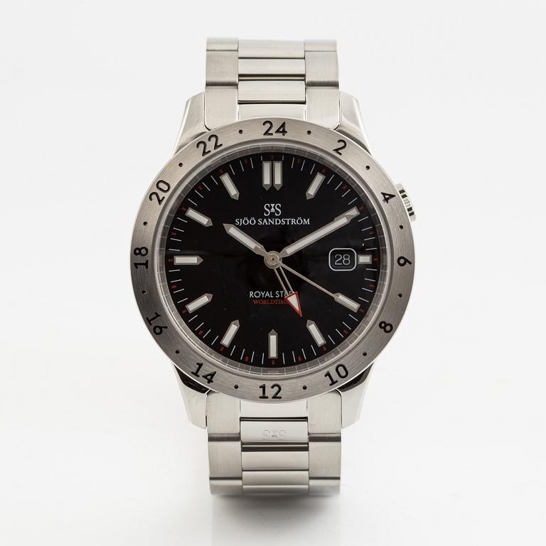 Sjöö Sandström, Royal Steel, Worldtimer, "SÄPO/Swedish Security Service", armbandsur, 41 mm.