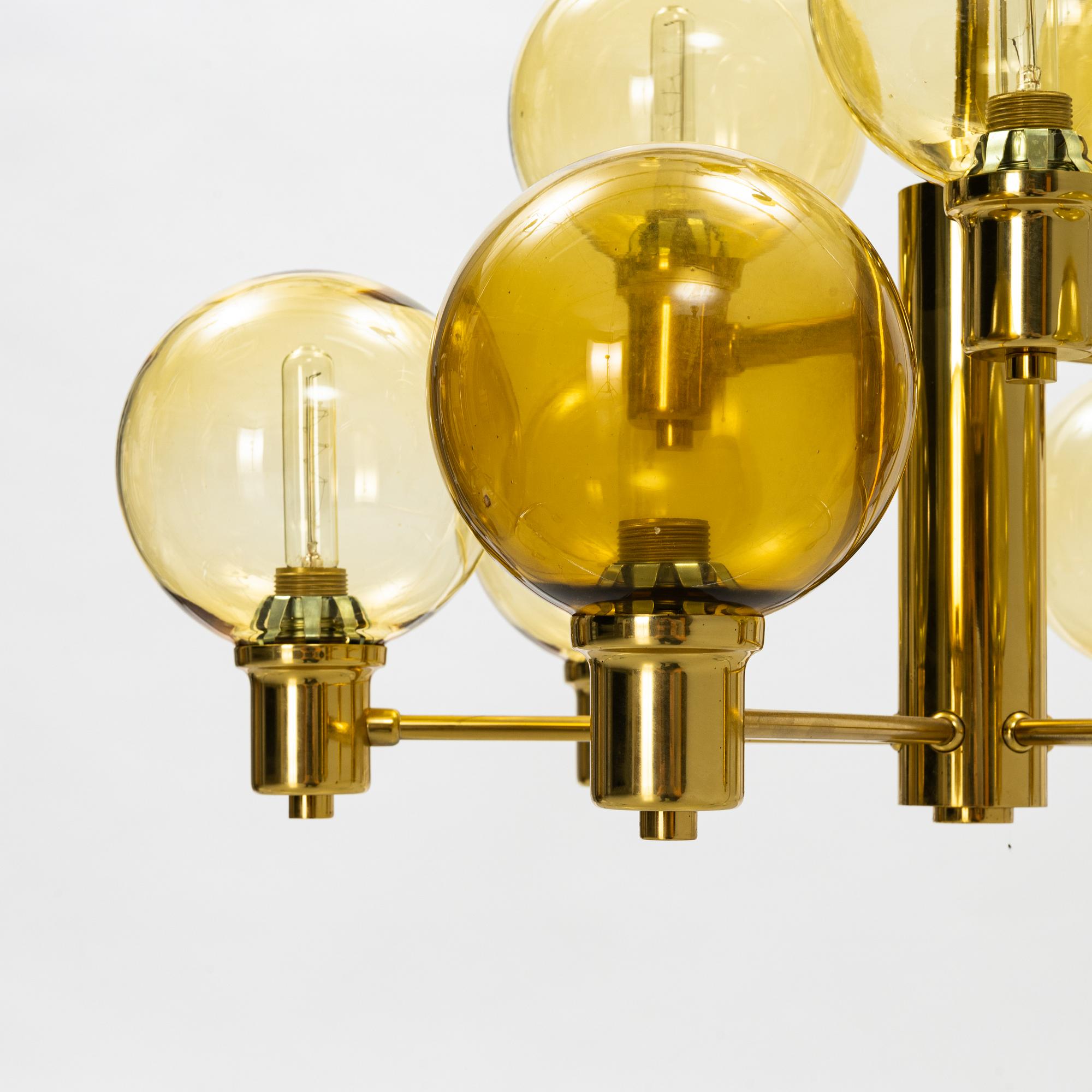 A brass ceiling light, second half of the 20th Century.