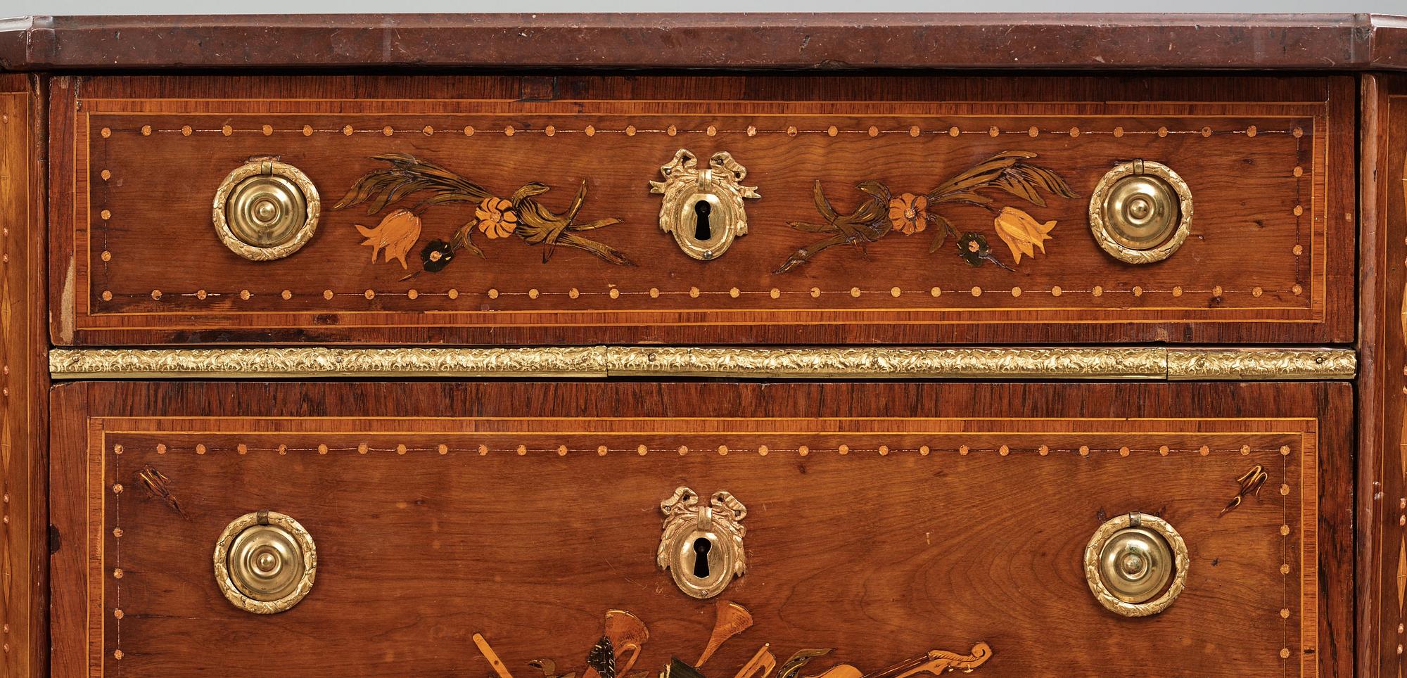 A pair of Gustavian commodes by N P Stenström.