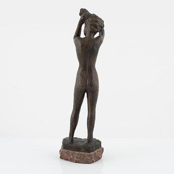 Axel Olsson, sculpture, signed, bronze, total height 45.5 cm.