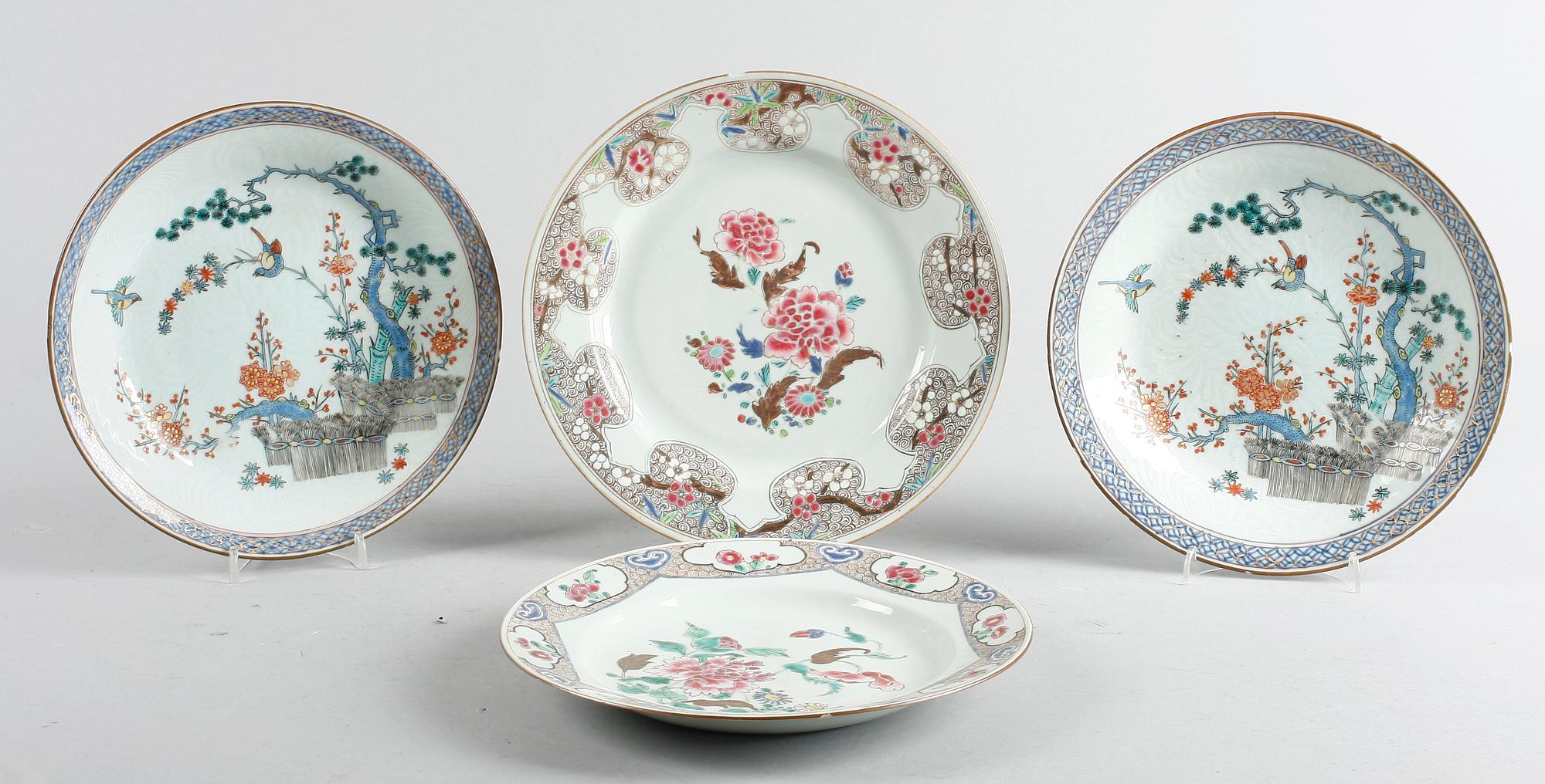 TALLRIKAR, 2+1+1 st, porslin, Kina, Qianlong, 1700-tal.