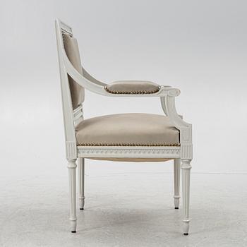 A Late Gustavian style armchair, second half of the 20th century.