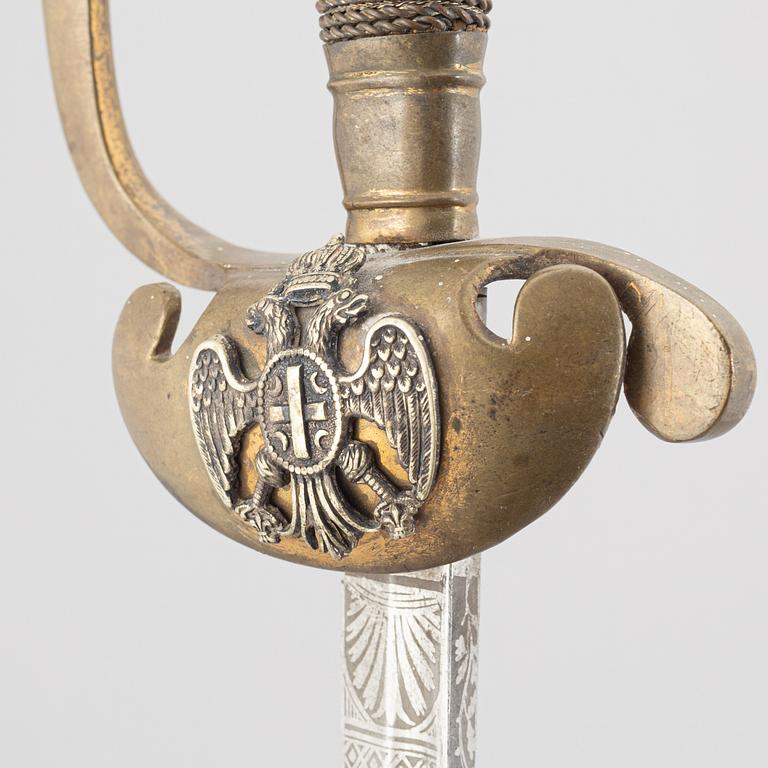 Sword, Serbian, for an officer, from around the year 1900,.