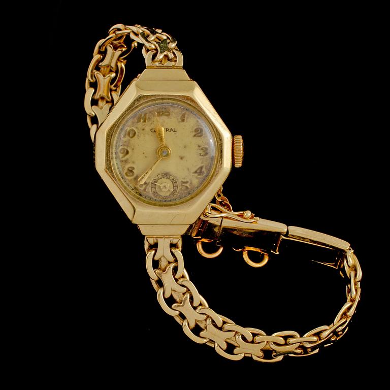 DAMARMBANDSUR, 14 k guld, omkring 1900-talets mitt. Vikt 20 g.