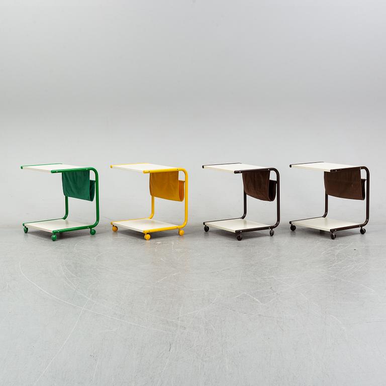 Four 'Strajk' tables on wheels by Thomas Jelinek, IKEA, 1970's.